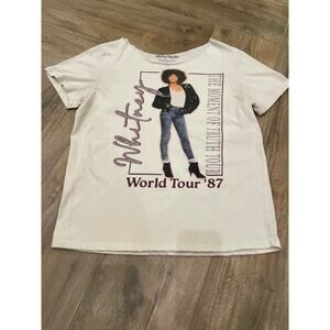 Whitney Houston T-Shirt Women’s Small White The Moment of Truth 1987 Tour